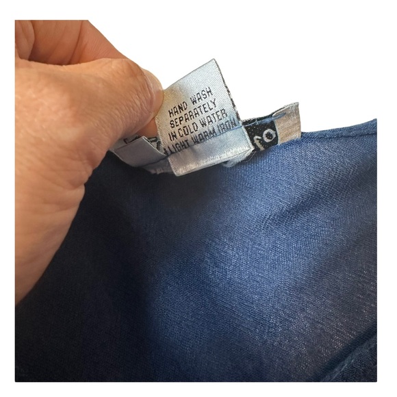 Jessica Taylor Womens  Blue Tie Up Embroidered Details Curved Hem Dress one size - Picture 8 of 10